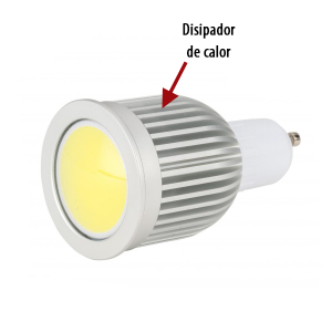 Disipador de calor en las bombiilas LED